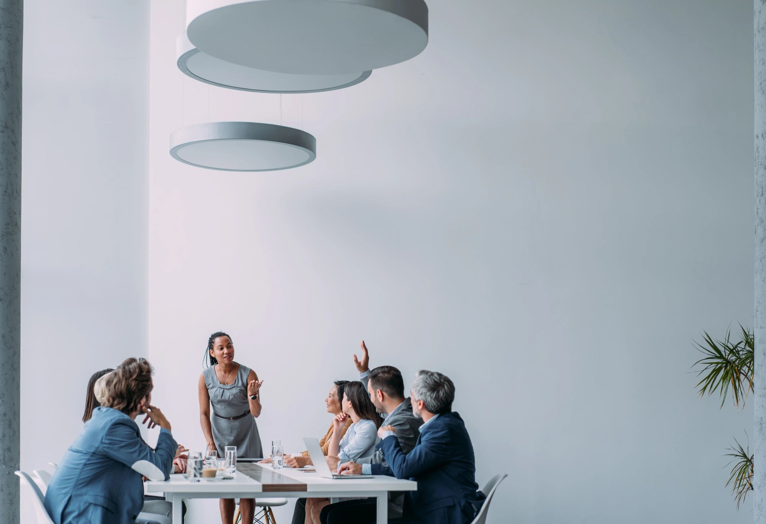 Professional leading a business meeting
